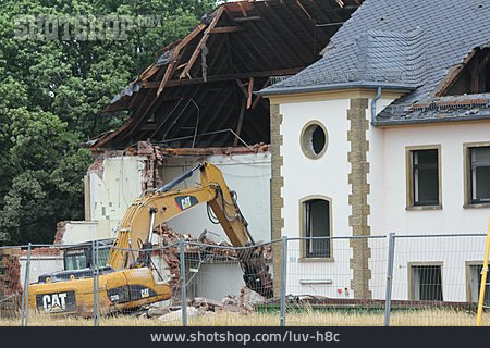 
                Bagger, Gebäudeabriss, Hausabriss                   