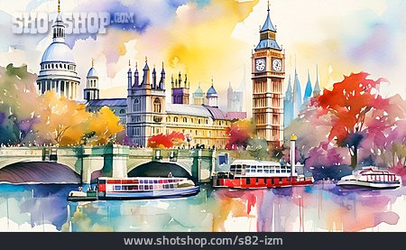 
                London, Aquarell, Zeichnung                   