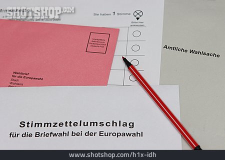 
                Briefwahl, Stimmzettel, Europawahl                   