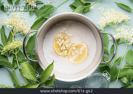 
                Einkochen, Holunderblüten, Holunderblütensirup                   