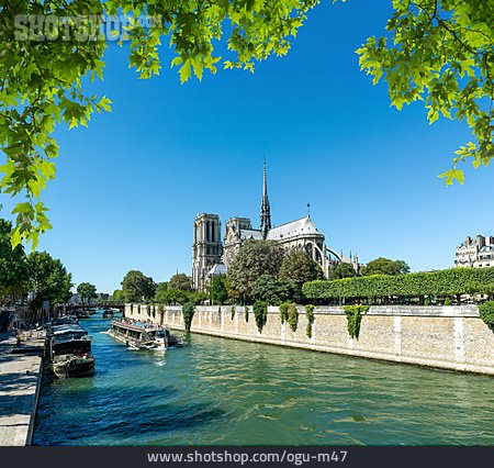 
                Seine, Paris, Notre-dame De Paris, île De La Cité                   