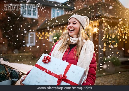 
                Weihnachten, Weihnachtsgeschenk, Schneeflocken                   