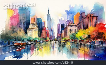 
                New York, Aquarell                   