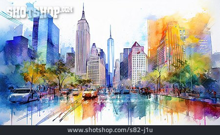 
                New York, Aquarell                   