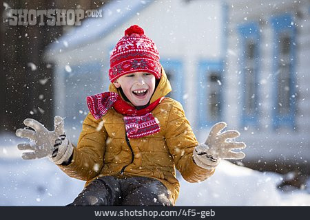 
                Junge, Winter, Schnee, Freude                   