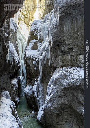 
                Winter, Felsschlucht, Partnachklamm                   